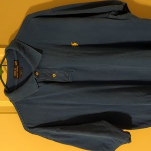 Polo by Ralph Lauren polo shirt, blue with yellow logo, XXL Classic Fit